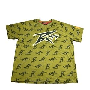 Bass by Ron Bass Men 3XL Art of War No War Graphic TShirt Olive Green Streetwear